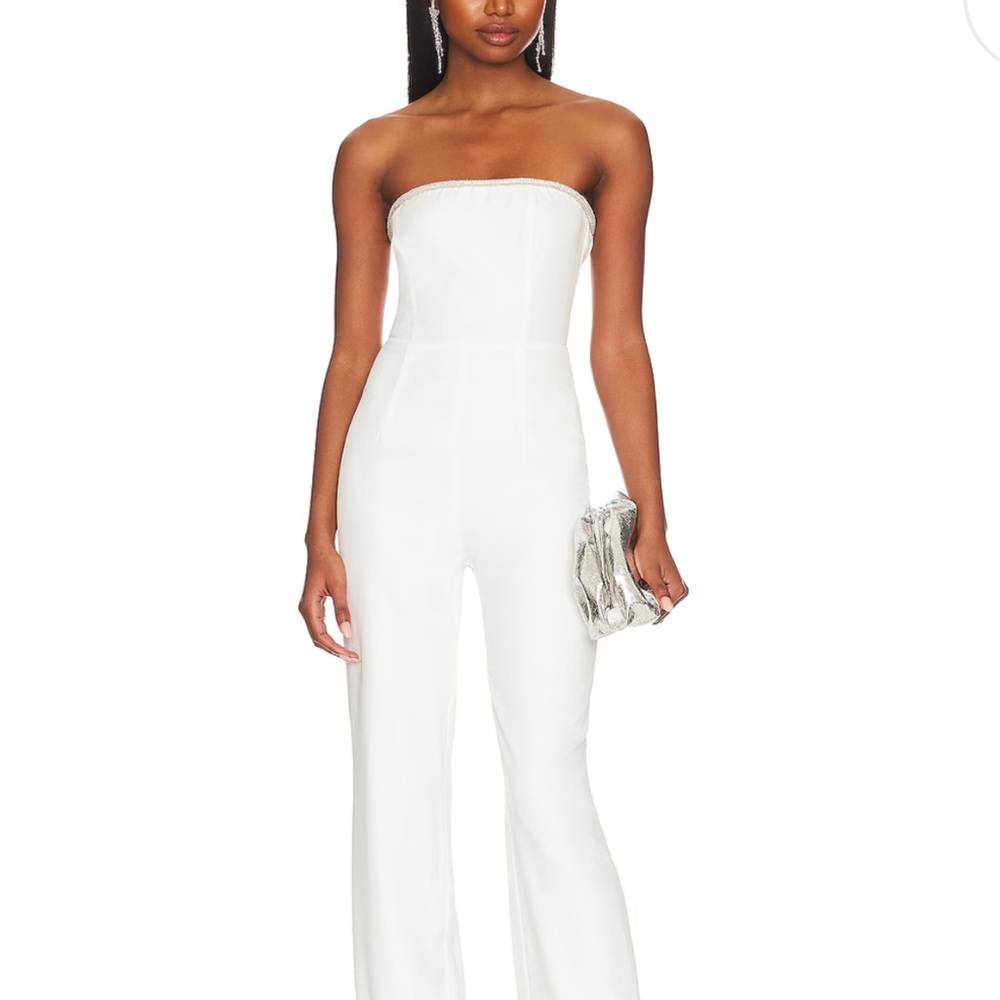 Keke Strapless Jumpsuit in Ivory